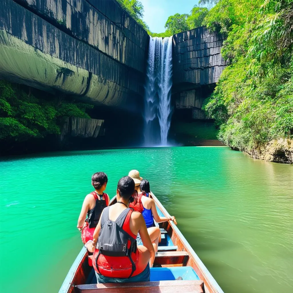 Boat trip at Ban Gioc Waterfall